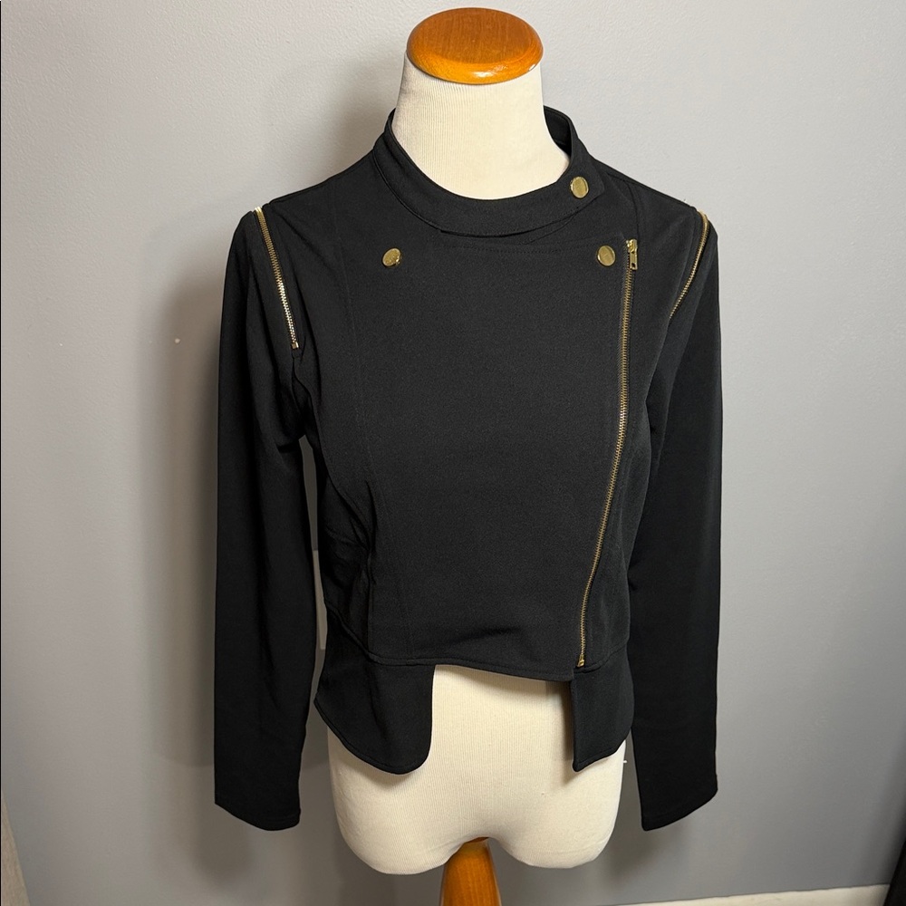 VENUS Black Asymmetrical Zip Jacket
